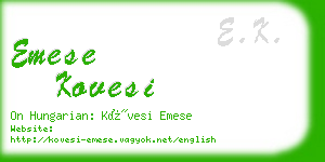 emese kovesi business card